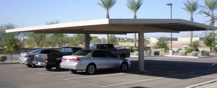 Commercial carport t cantilever