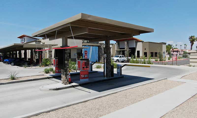 Full Cantilever for Car Wash Entrance Alternate use for a full cantilever cover