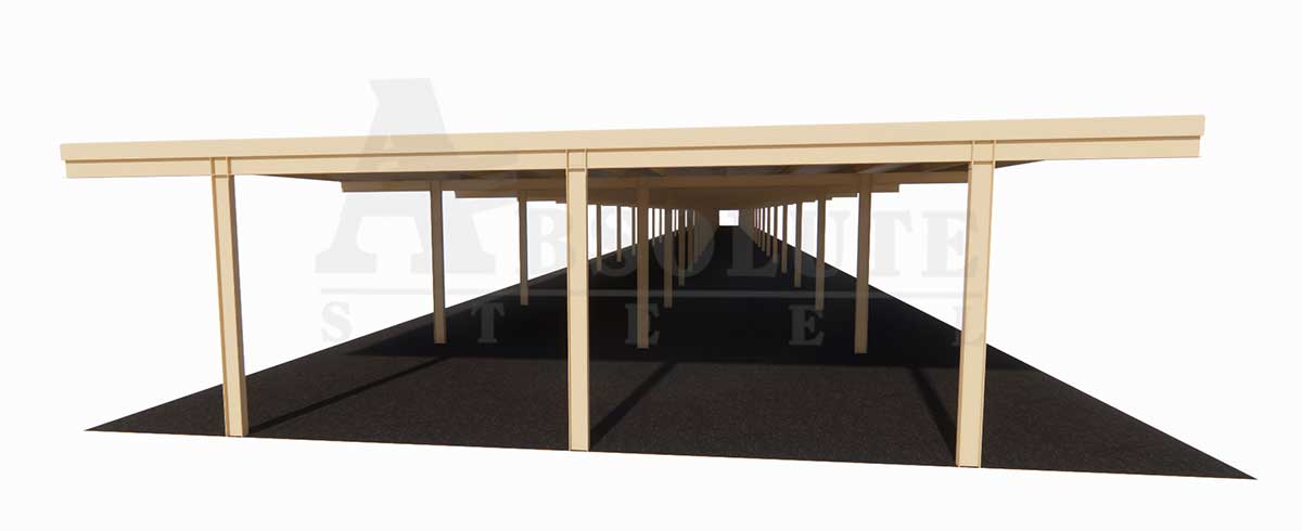 Post and purlin commercial shade cover