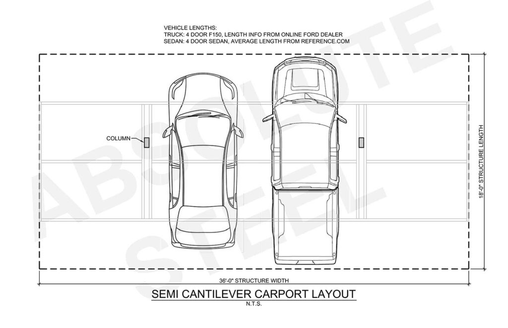 Semi Cantilever Elevation Plans View