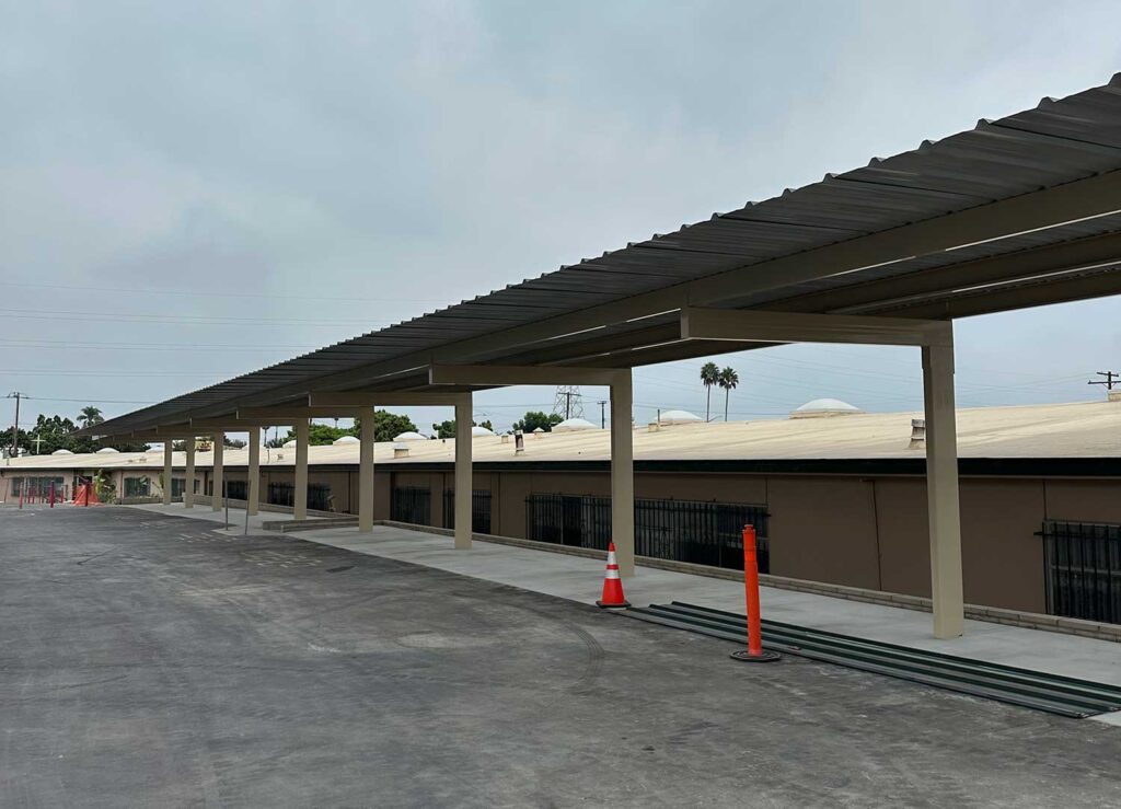 Bus Stop Shade at a Local School Bus stop shade