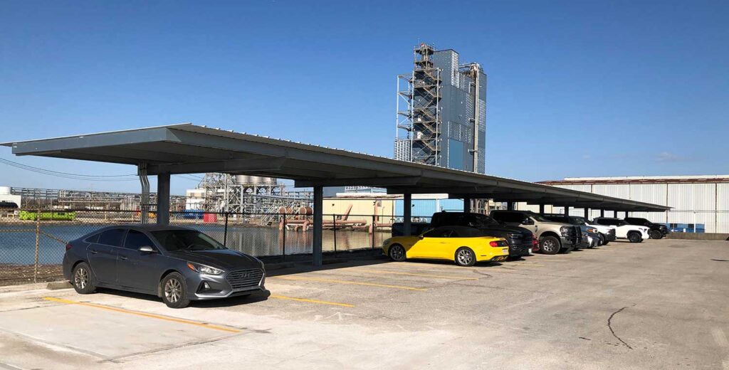 Covered Parking for Industrial Areas Employee covered parking for industrial use