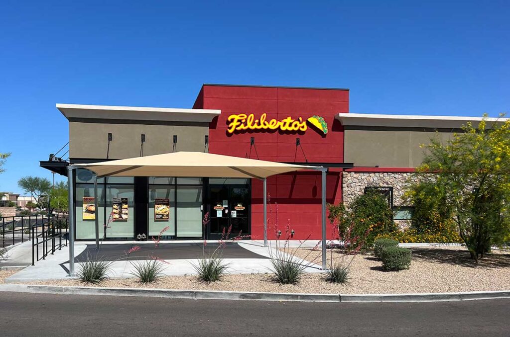 Outdoor restaurant seating shade cover