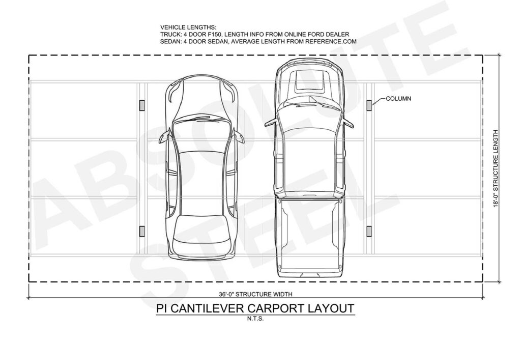 Pi Cantilever Plan View
