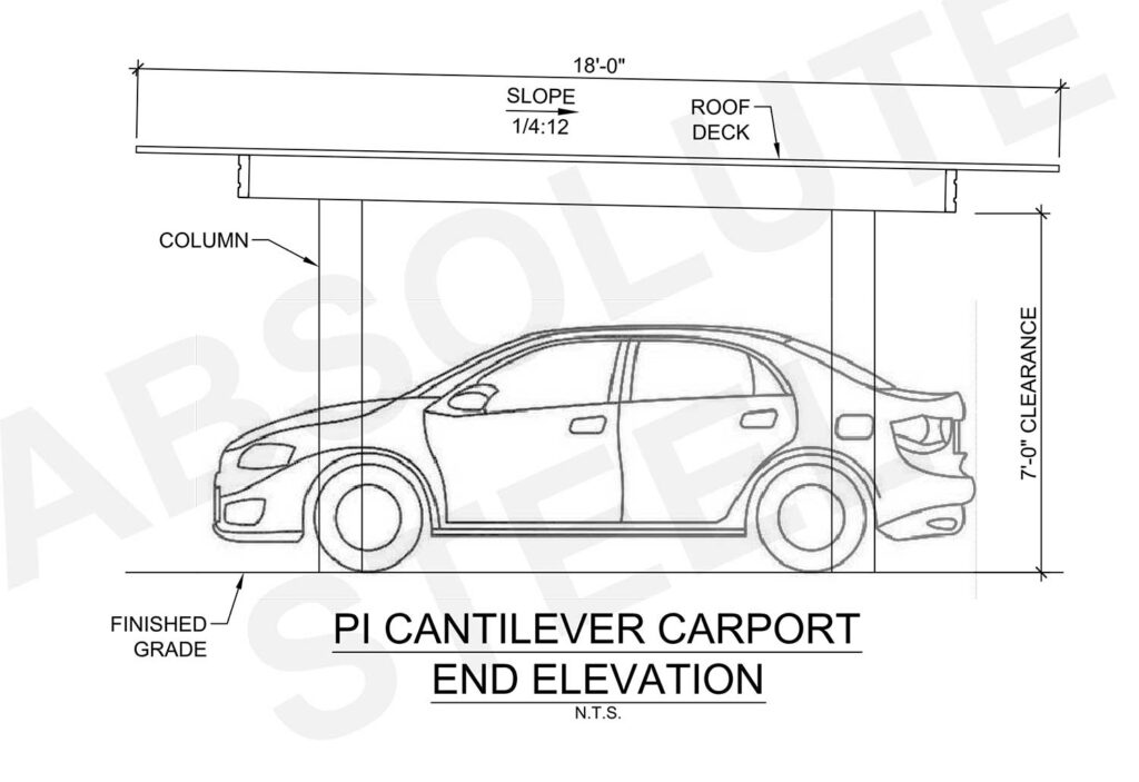 Pi Cantilever End Elevation