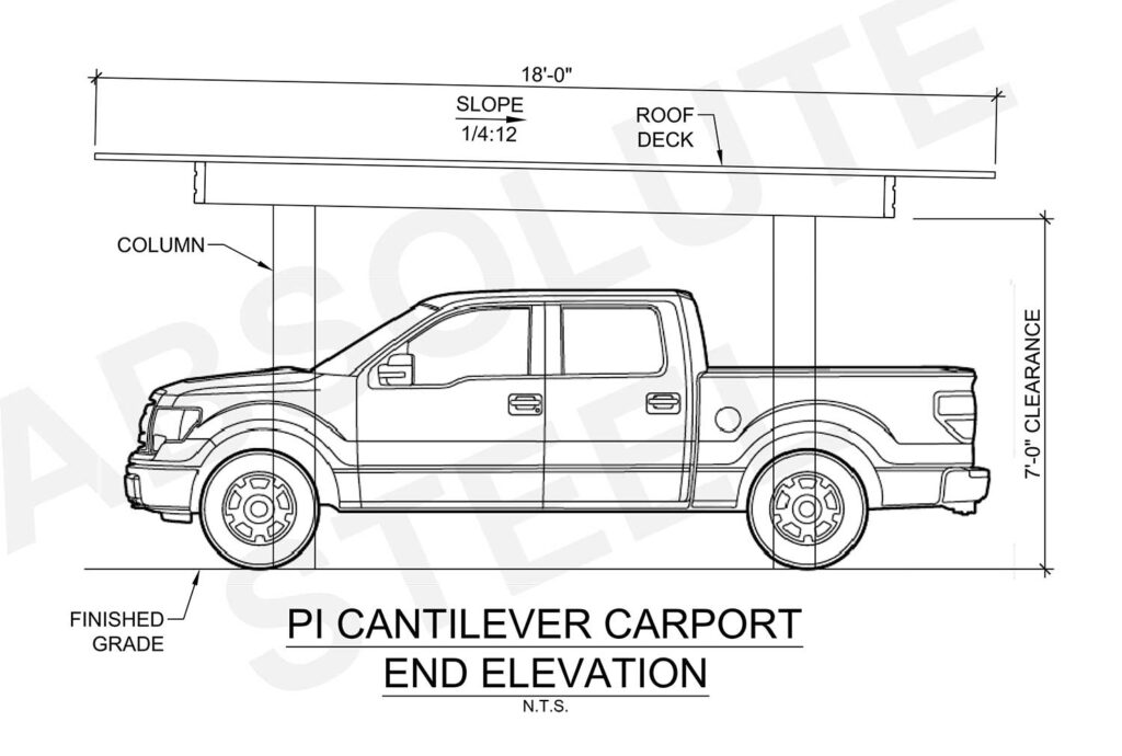Pi Cantilever End Elevation