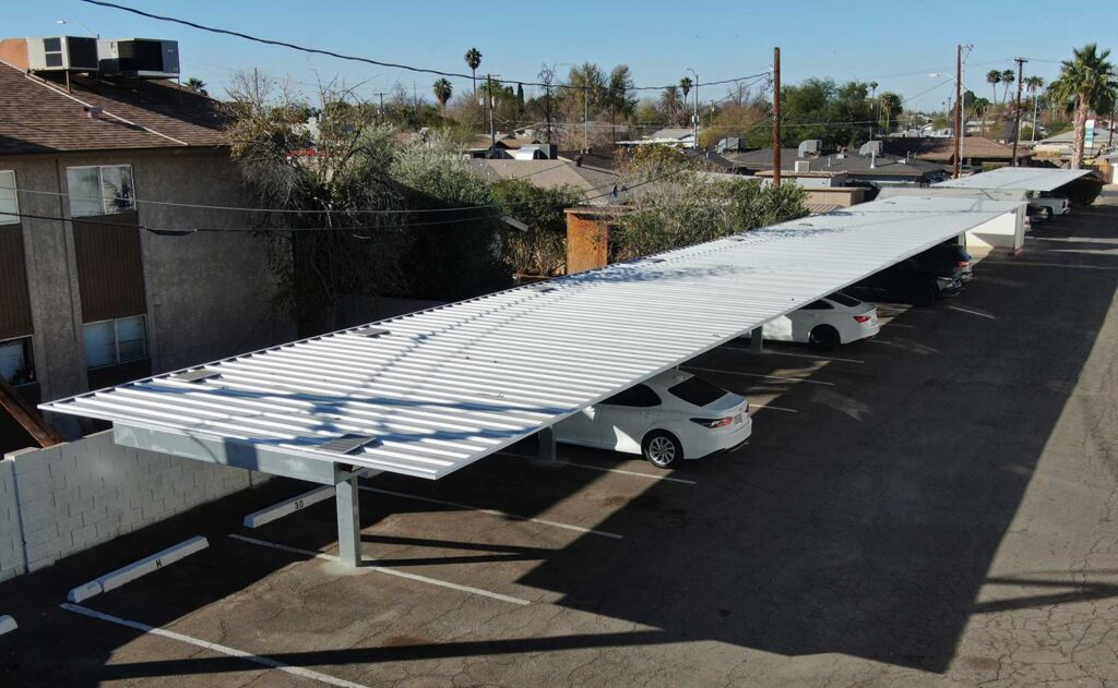 Covered parking system for apartments