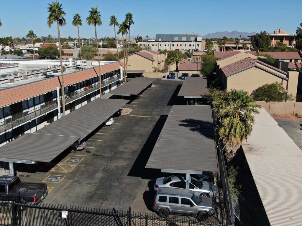 Semi Cantilever Covered Parking System with Galvanized Frame