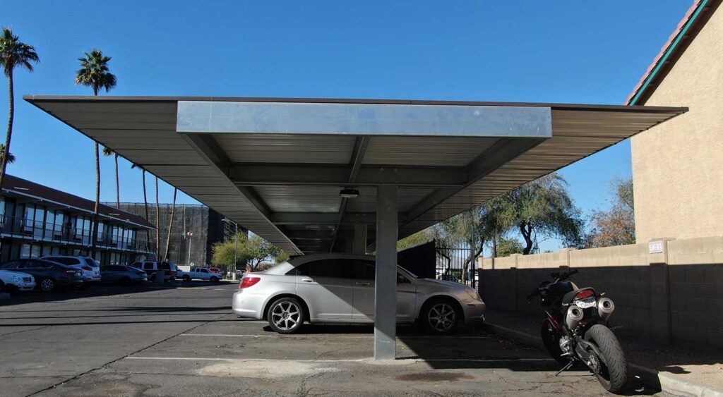 Semi Cantilever Covered Parking for Office Buildings