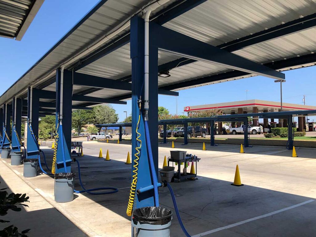 Car wash shaded parking