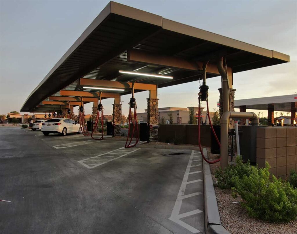 Cantilever covered parking for car wash use